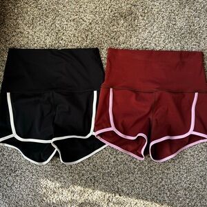 Free People island time shorts x 2 (red and black). Size medium.